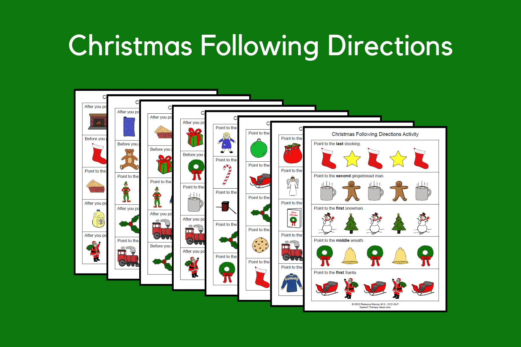 christmas following directions activity | speech therapy ideas